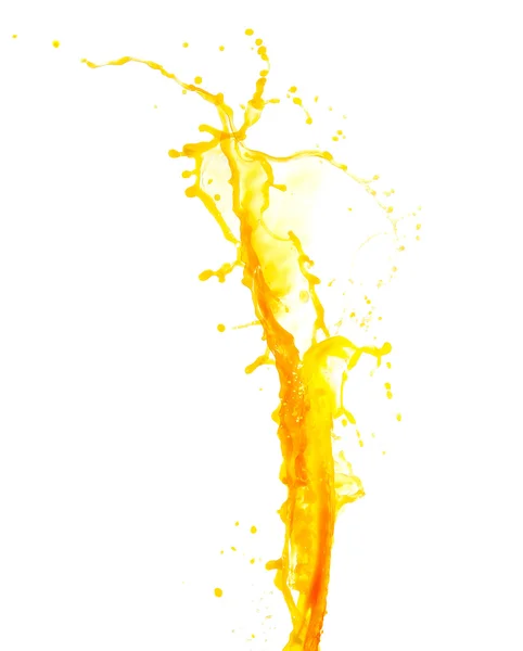 Orange juice splash isolated on white — Stock Photo, Image