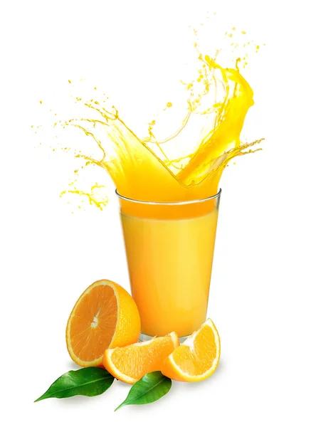 Jus d'orange spatten — Stockfoto