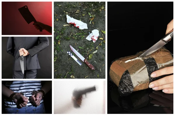 Conceptual collage of crime — Stock Photo, Image