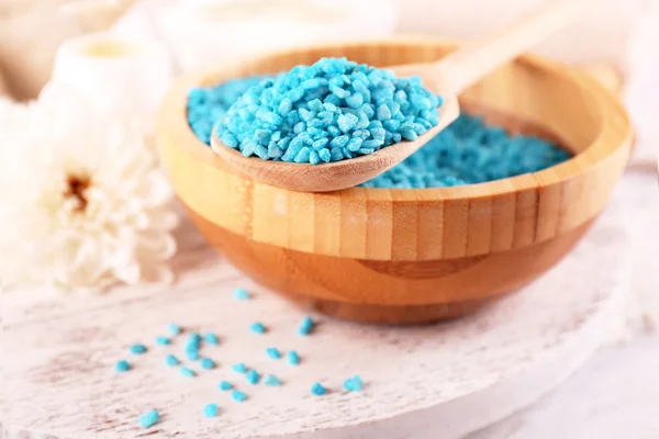Spa still life with color sea salt — Stock Photo, Image