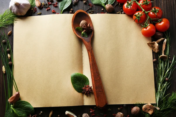 Open recipe book — Stock Photo, Image