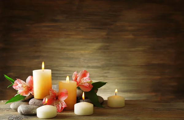 Beautiful composition with candles — Stock Photo, Image