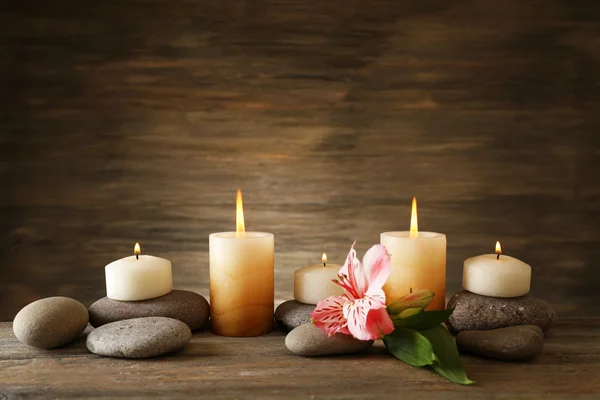 Beautiful composition with candles — Stock Photo, Image