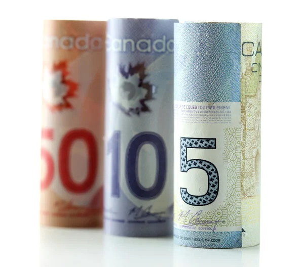 Dollari canadesi, isolati su bianco — Foto Stock