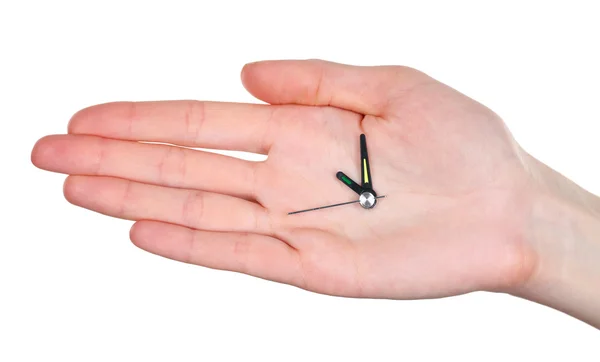 Flechas de reloj de mano aisladas en blanco —  Fotos de Stock