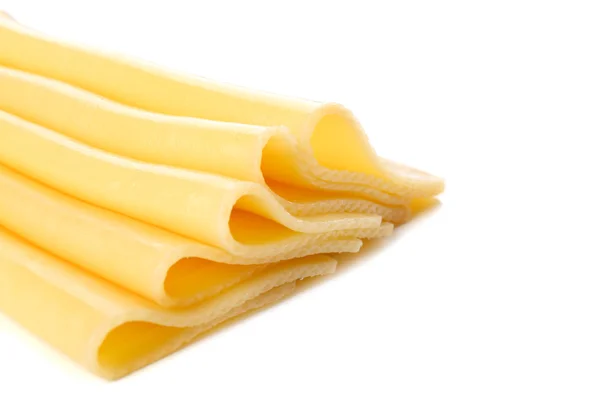 Slices of cheese isolated on white — Stock Photo, Image