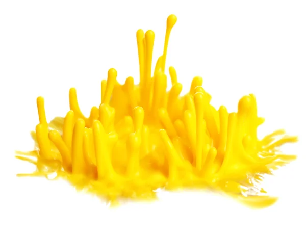 Explosões tinta amarela fechar — Fotografia de Stock