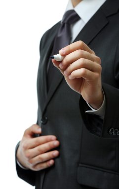 ekranda yazma işadamı yakın çekim