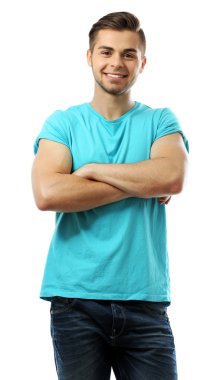 beyaz izole yakışıklı genç