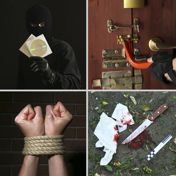 Collage conceptual de la delincuencia — Foto de Stock