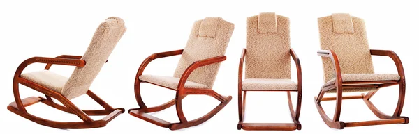 Коллаж кресла-качалки изолирован на белом — стоковое фото