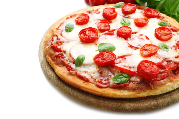 Pizza deliciosa com queijo — Fotografia de Stock