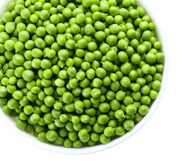 Fresh green peas in bowl — Stock Photo, Image