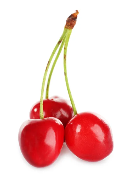 Fresh cherries isolated on white — Stock Photo, Image