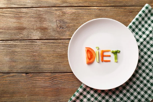 Word DIET made of sliced vegetables — Stock Photo, Image