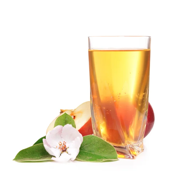 Glass of apple juice and apples — Stock Photo, Image