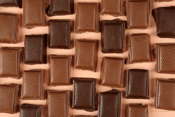 Pezzi di cioccolato da vicino — Foto Stock