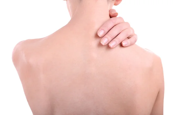 Young girl with back pain close up — Stock Photo, Image