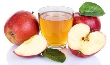 apple juice with red apples