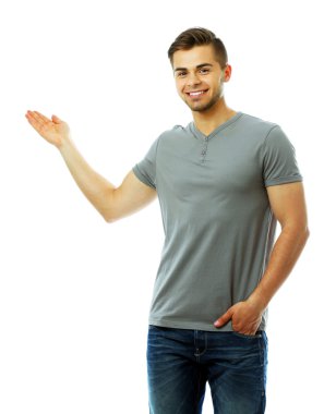 beyaz izole yakışıklı genç