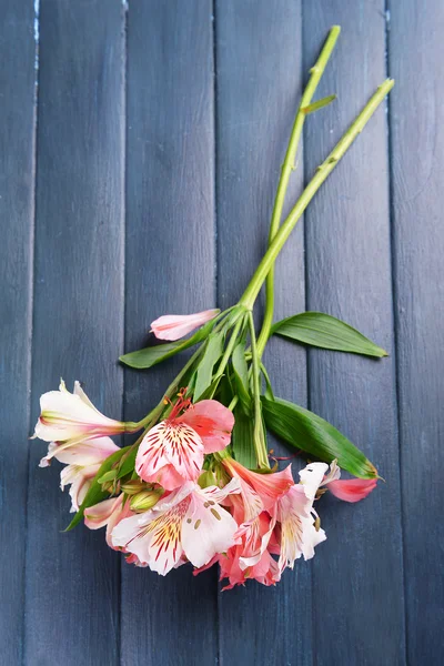 Vackra alstroemeria på trä bakgrund — Stockfoto