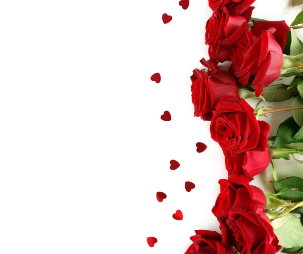 Beautiful red roses, isolated on white — Stock Photo, Image