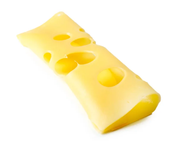 Szelet sajtot elszigetelt fehér — Stock Fotó