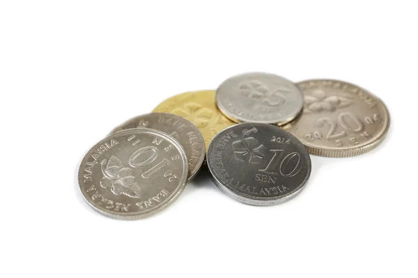 Monedas aisladas en blanco — Foto de Stock