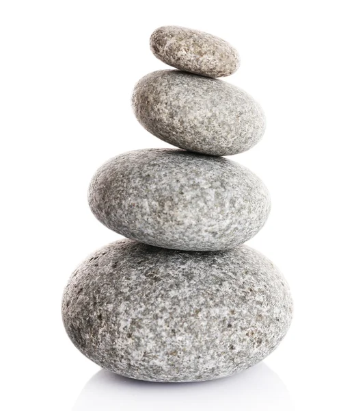 Stack of spa stones isolated on white — Stock Photo, Image