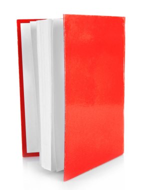 Kırmızı kitap beyaz üzerine izole