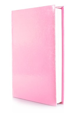 pembe kitap üzerinde beyaz izole