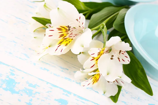 Apparecchiatura tavola con fiori — Foto Stock