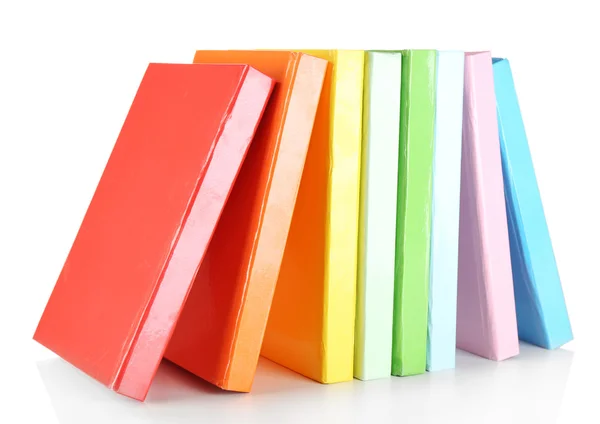 Kleurrijke boeken geïsoleerd op wit — Stockfoto