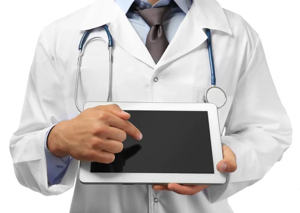 Male doctor with tablet close up — Stock Photo, Image