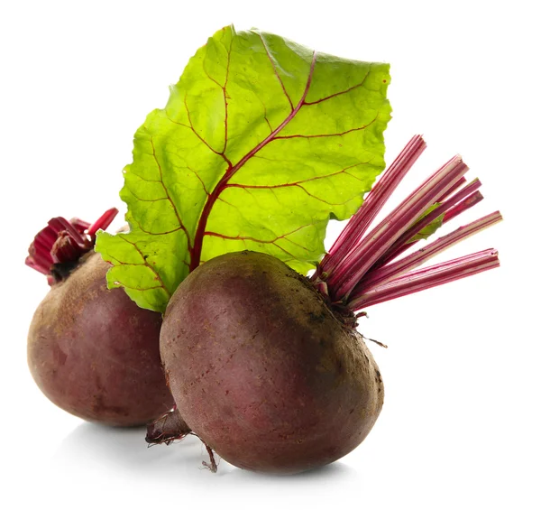 Young beets with leaf isolated on white — Stock Photo, Image