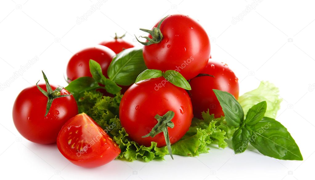 Cherry tomatoes with basil