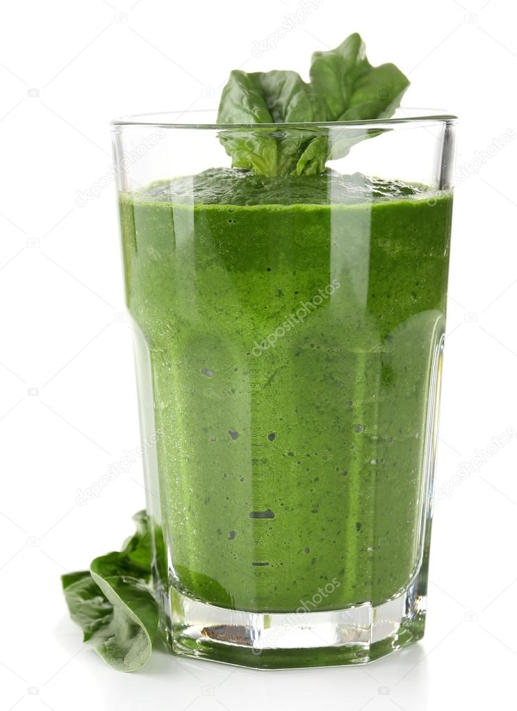 Glass of green vegetable juice