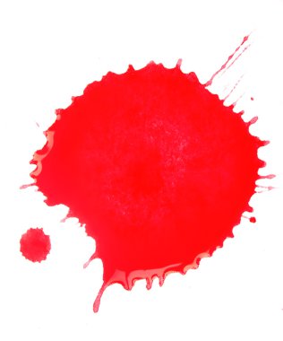 Boya beyaz izole kırmızı sıçraması