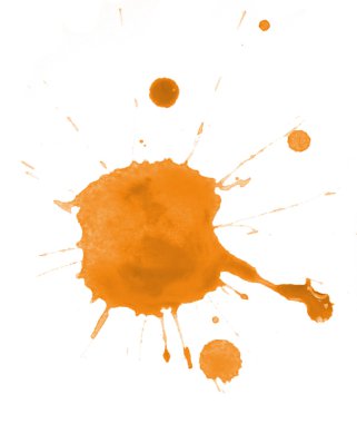 Beyaz izole boya turuncu sıçraması