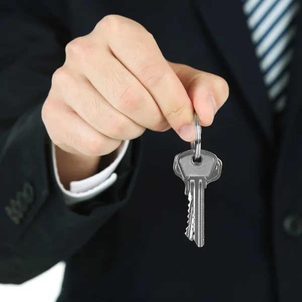 Hands with keys, closeup — Stock Photo, Image