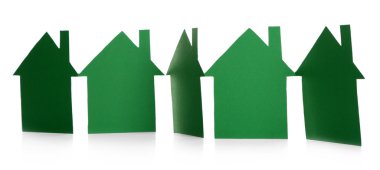 Beyaz izole kağıt evler