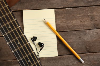 Kısa not yastık ile müzik kayıt sahne