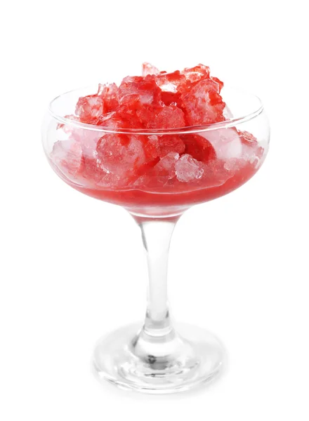 Frozen Strawberry dessert in glass — Stock Photo, Image