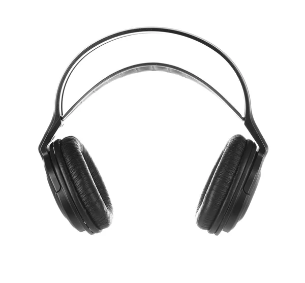 Black headphones isolated on white Royalty Free Stock Photos