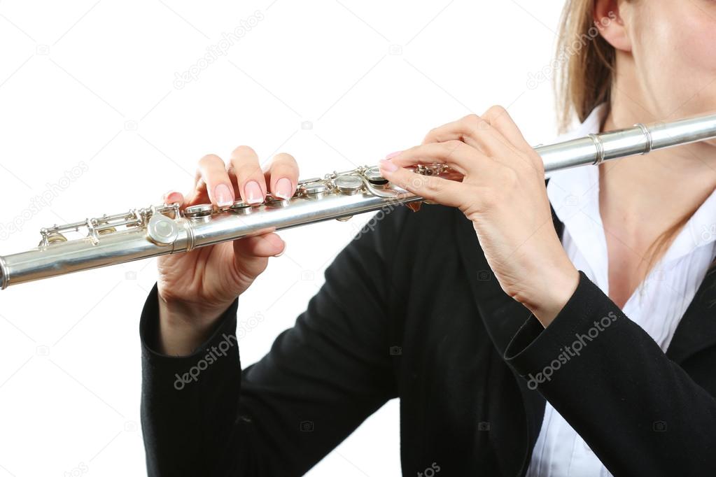 Musician playing flute