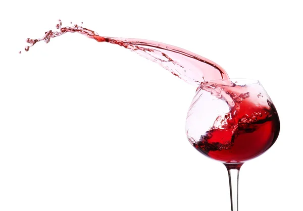 Wineglass with red wine, isolated on white — Stock Photo, Image