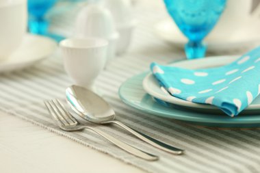 Beyaz ve mavi renk güzel tatil Tablo ayarı