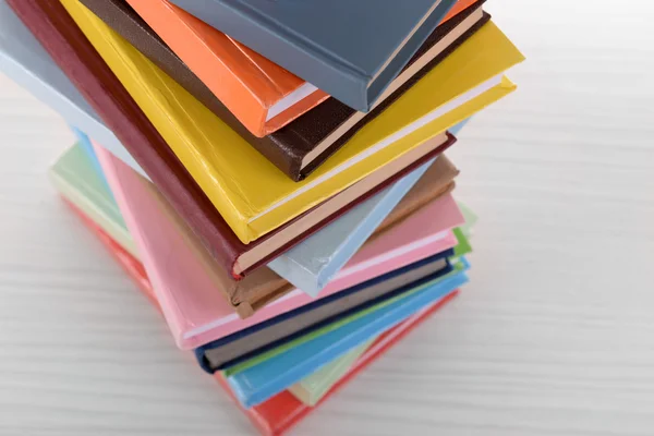 Heap of books on table close up — Stock Photo, Image