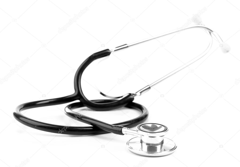 Medical stethoscope isolated on white