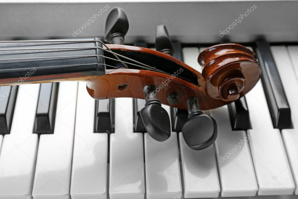 Violin and piano close up